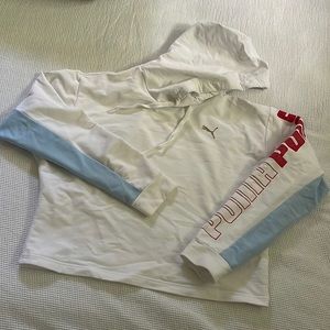 Puma White blue Pullover hoodie S